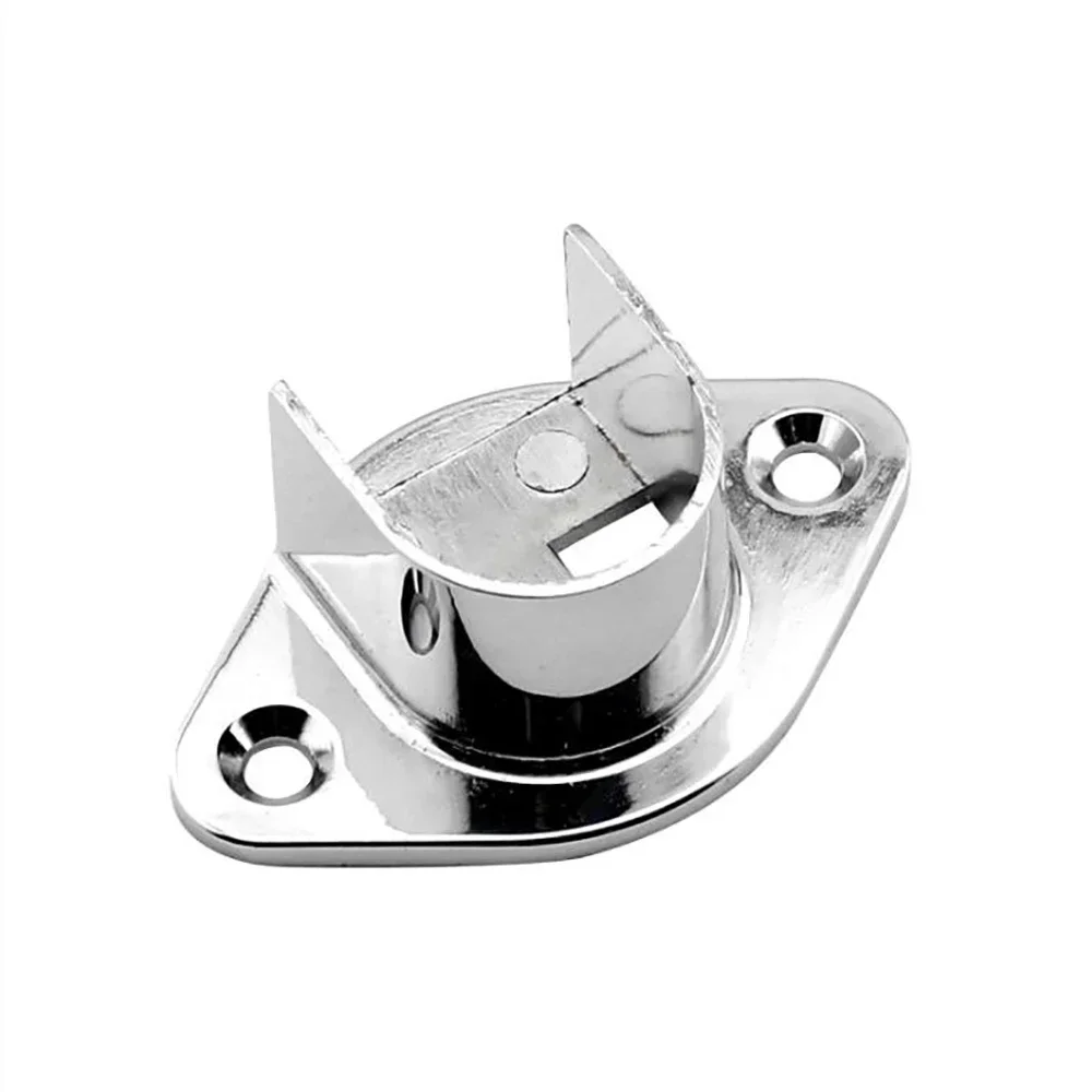 2 pcs chrome flange clothes tube bracket thickened hidden seat solid clothes pole clothes through seat hardware