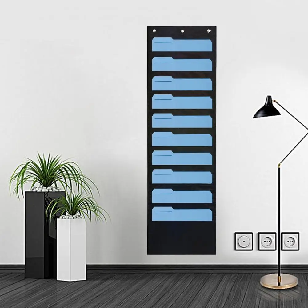 1 Set File Holder 5/10 Layer Wall Hanging File Organizer With Hooks Vertical Storage Back Door Magazine Pouch For Home Office,wall file organizer