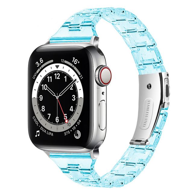 Transparent Band For Apple Watch 44mm 40mm 45mm Series Se 7 6 5 Clear Strap on Smart Iwatch 34 38mm 42mm Bracelet Watchband