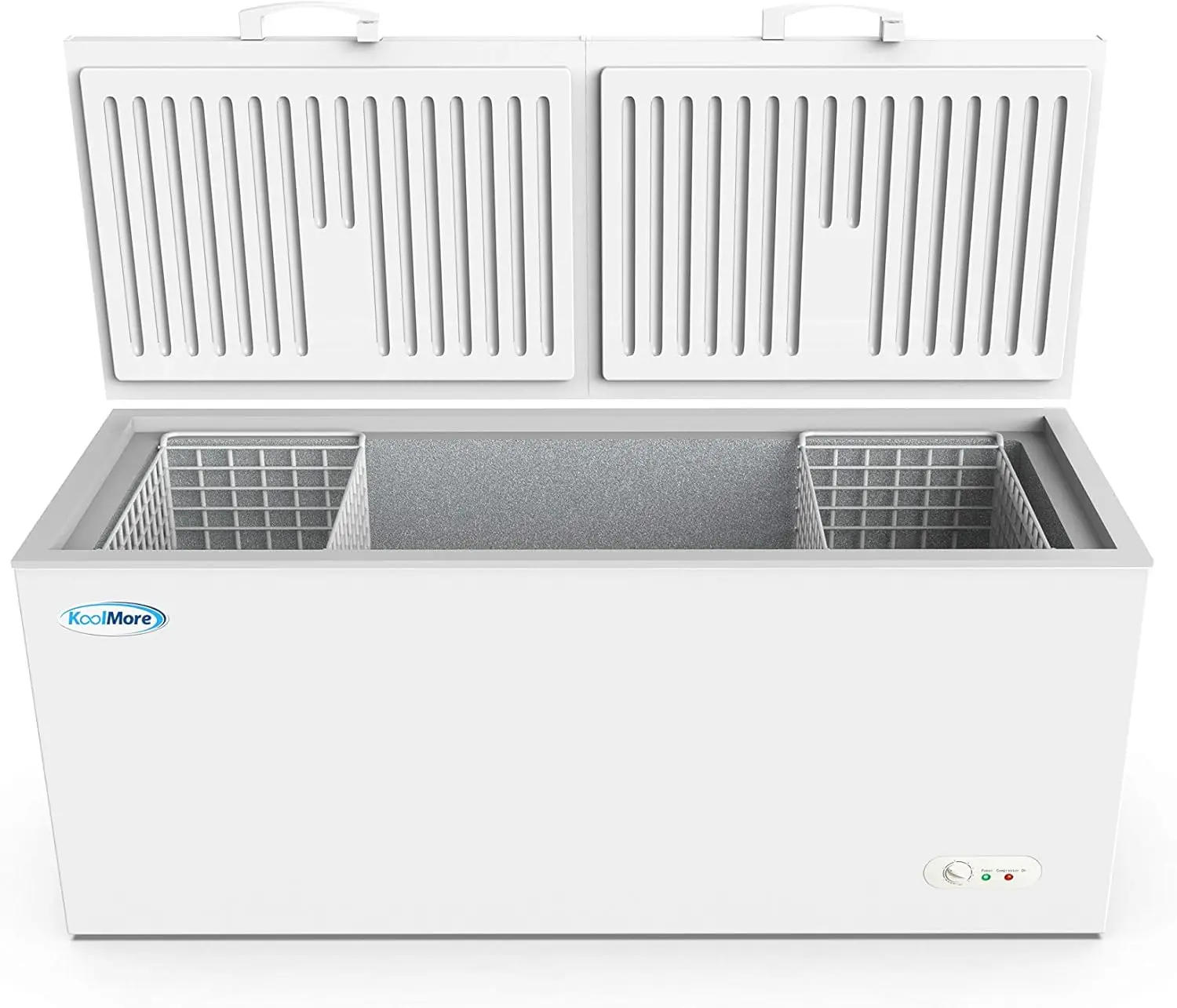 SCF-20C Chest Freezer 20 Cu. Ft White Universal Deep Freezer Smooth Rolling Casters Compact Freezer 4