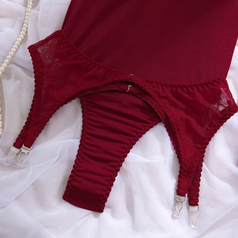 Chiffon panel detail with lightweight fabric effect and fitted lingerie shape
