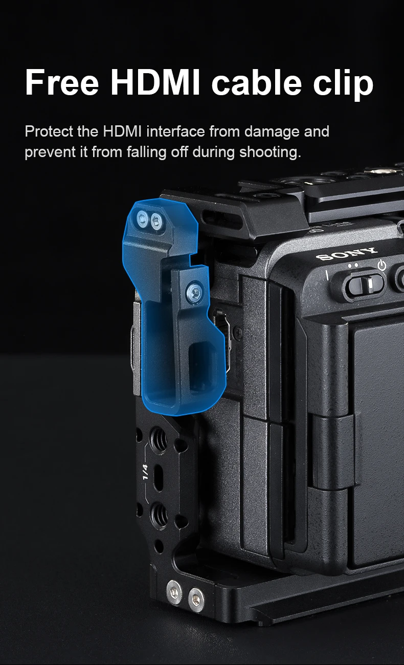 Camera Full Cage for SONY FX3/FX30 with Multiple Expansion Holes Aluminum Alloy