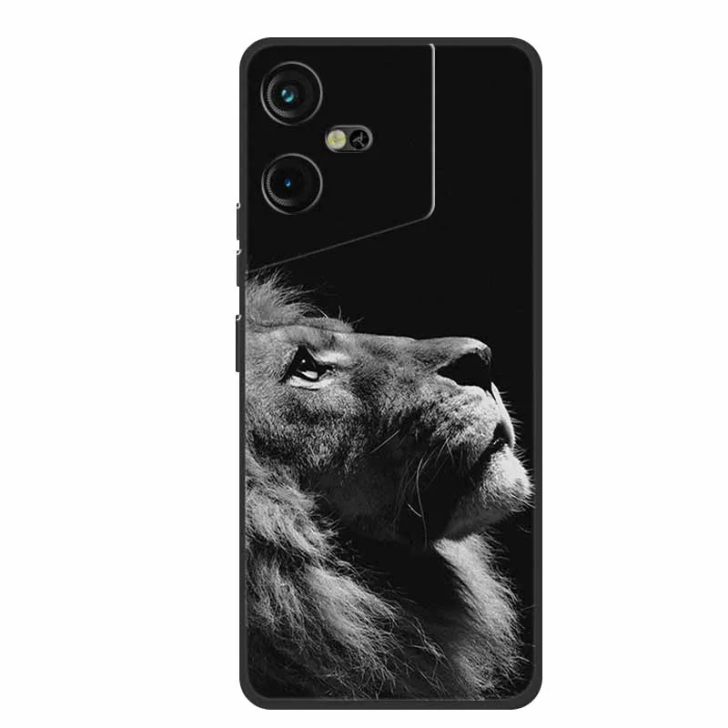 Luxury Soft Silicone TPU Phone Back Cover with Animal Wolf Design