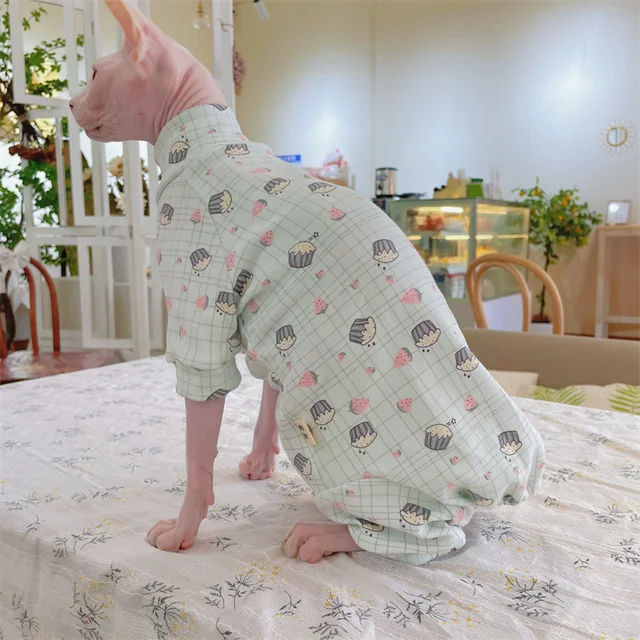 Fashion Sphynx Cat warm Sweatershirt Hairless Cat Clothes Comfort Cotton Turtleneck Coat for Devon Rex Cat Clothes for Outwear 4