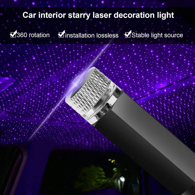 Proiettore Cielo Stellato Per Auto - 4 Pezzi, Luci LED USB - Atmosfera Romantica Per Auto E Camera