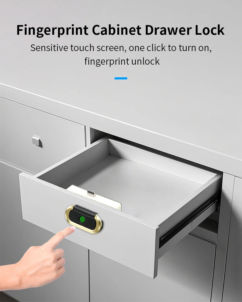 Fingerprint Drawer Lock Cabinet Lock Invisible Keyless Unlock Electronic Fingerp