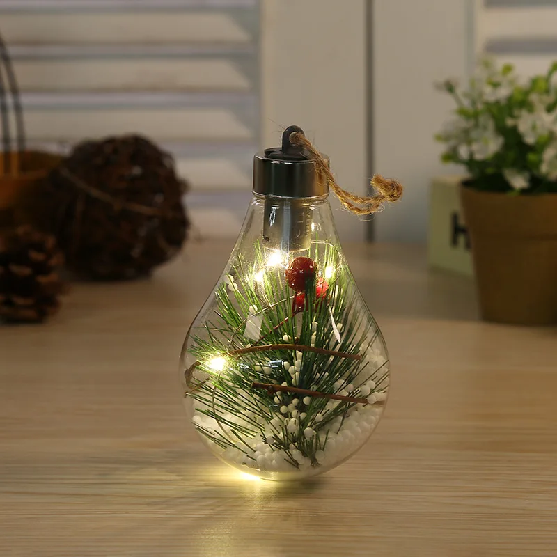 Description Picture 6 of itemChristmas Ball LED Bulb Ornaments Transparent Festival Light Ball Luminous Xmas Tree Hanging Pendant New Year Home Decoration