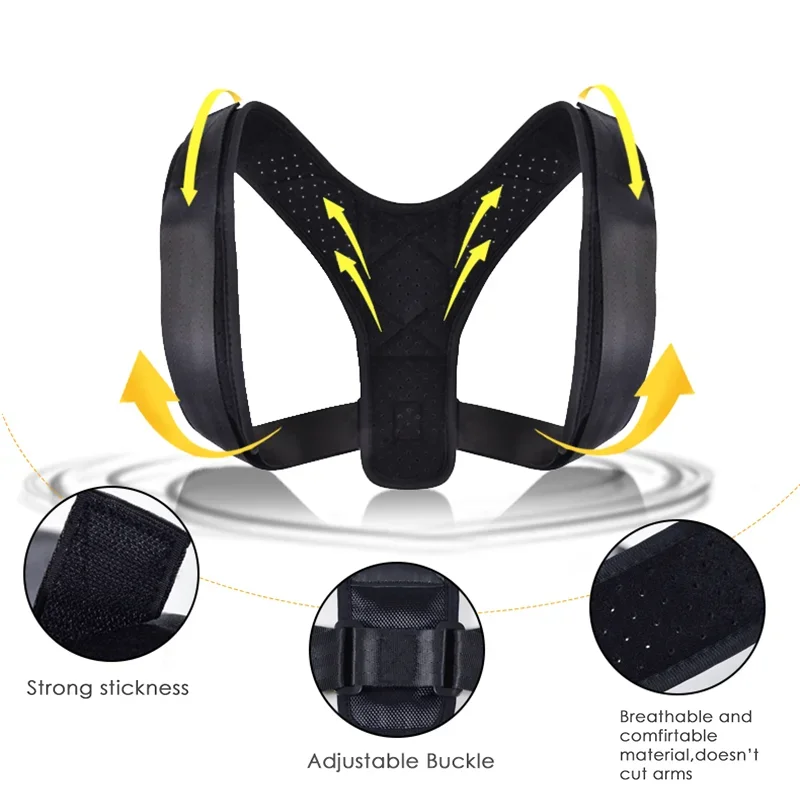 

Posture Correction Adjustable Back Support Belt Shoulder Therapy Corrective Posture Corrector for Men Brace Spine Dropship