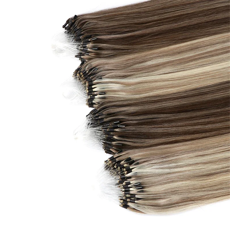 Micro Loop Fusion Human Hair Straight Soft Fishing Line Human Hair Extension Invisible Fishing Line Salon For Women Natural