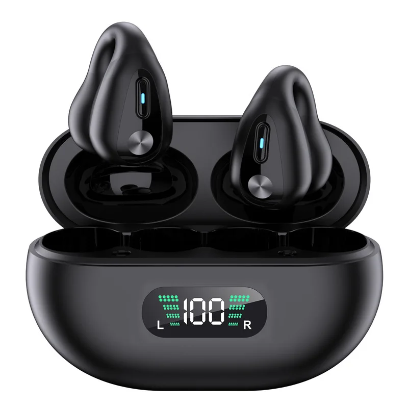

2023 New Ear clip bone conduction headphones TWS Earbuds Wireless Earphones HiFi Stereo Sports Waterproof Earhook Mic Earcuffs