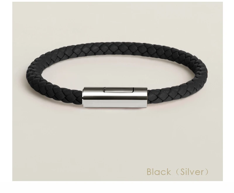 Klassisches Designer-Armband für Männer und Frauen, exquisites Armband, Edelstahl-Knopf-Lederarmband, handgewebt, weiblicher Schmuck, Geschenke, 15 Farben – Detail 33