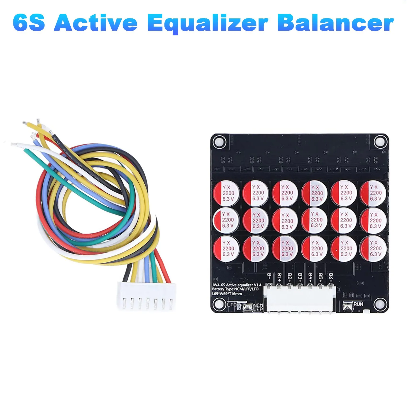 6S Active Equalizer Balancer Lifepo4 / Lipo/ LTO Battery Energy Equalization Capacitor BMS Board