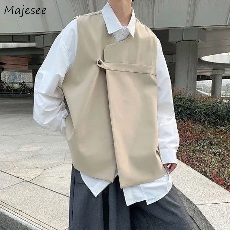 VestsMenSummerBaggyPureColorAllmatchDailyHandsomeFashion