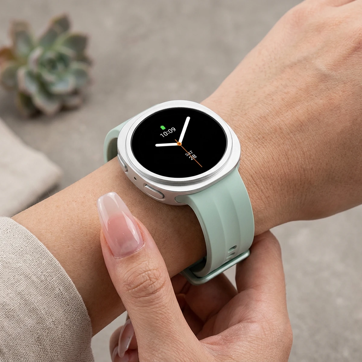 Durable Silicone Sport Watch Band with Protective Glass Cover