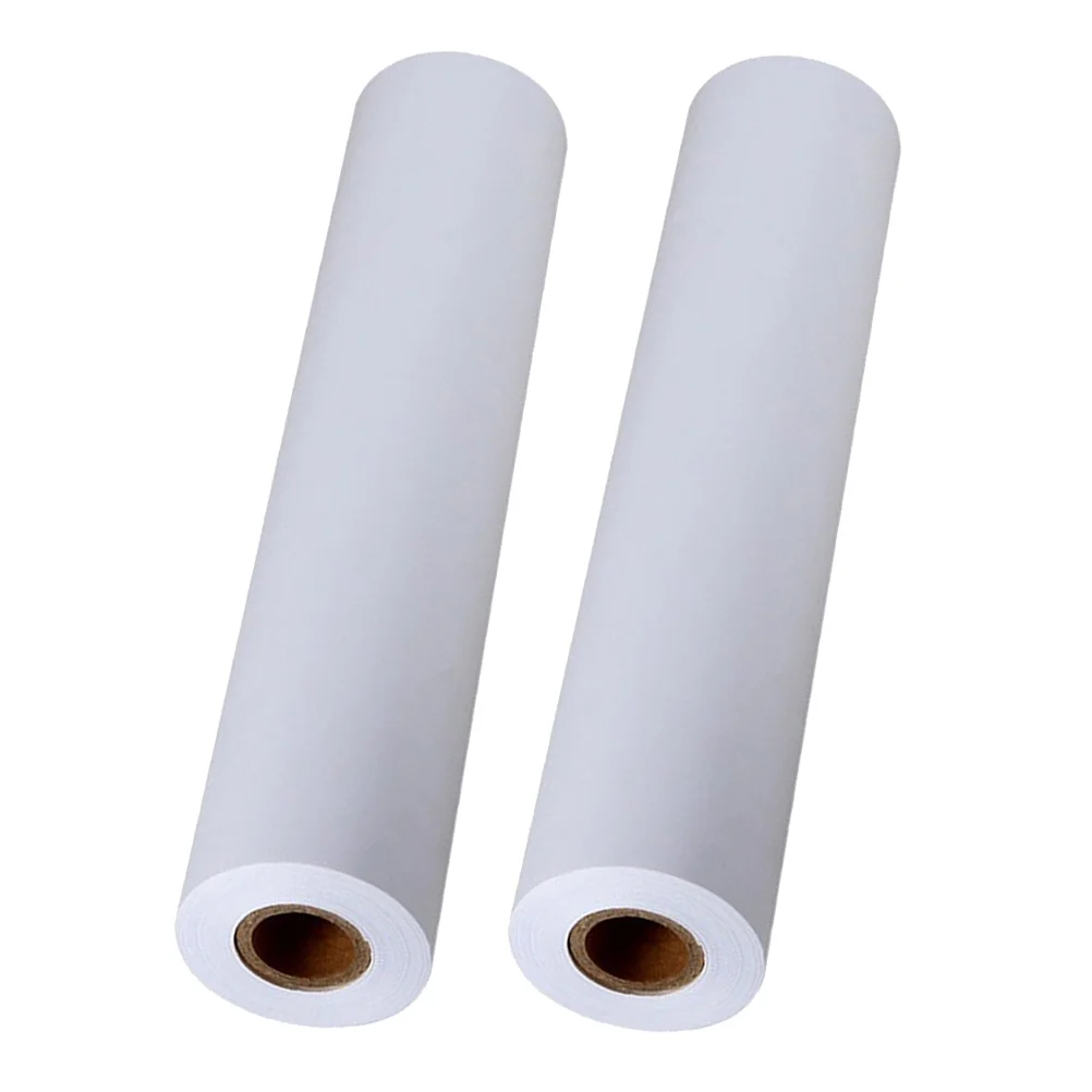 2 Drawing Paper Roll Kids Sketching Paper Painting Paper Roll Craft Paper Roll Wrapping Paper for DIY Home School 45m ( White )