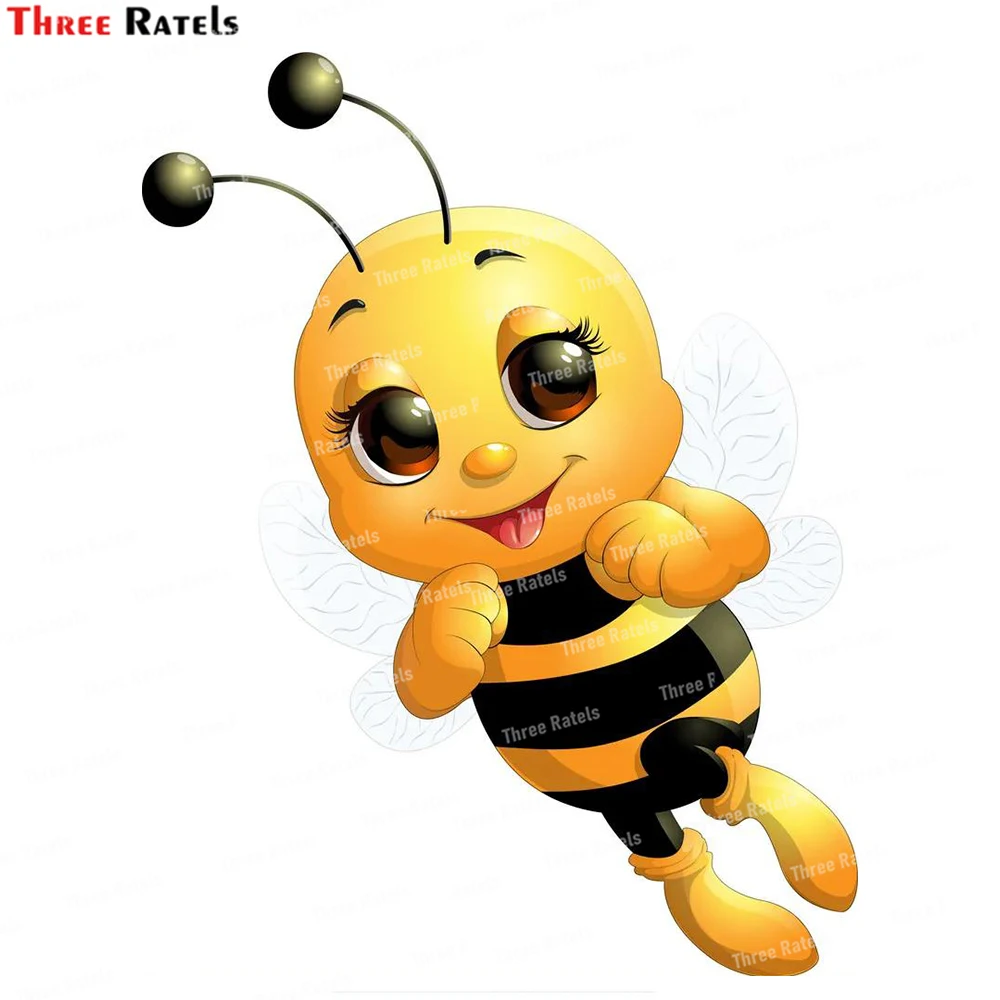 

Three Ratels L7 Beautiful Cute Bee Vector Home Bathroom Decoration Toilet Decals Cartoon Wall Stickers