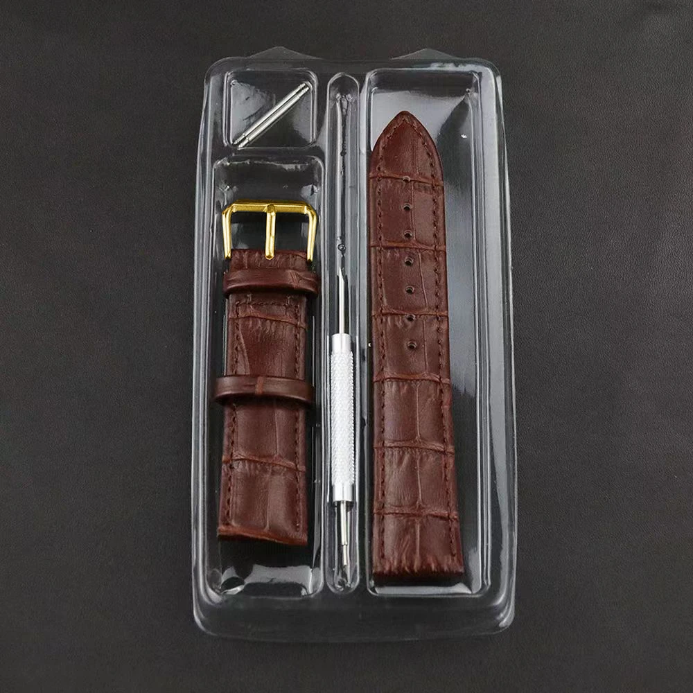 Premium Genuine Leather Watch Strap in Green, Purple, and Blue with Gift Box