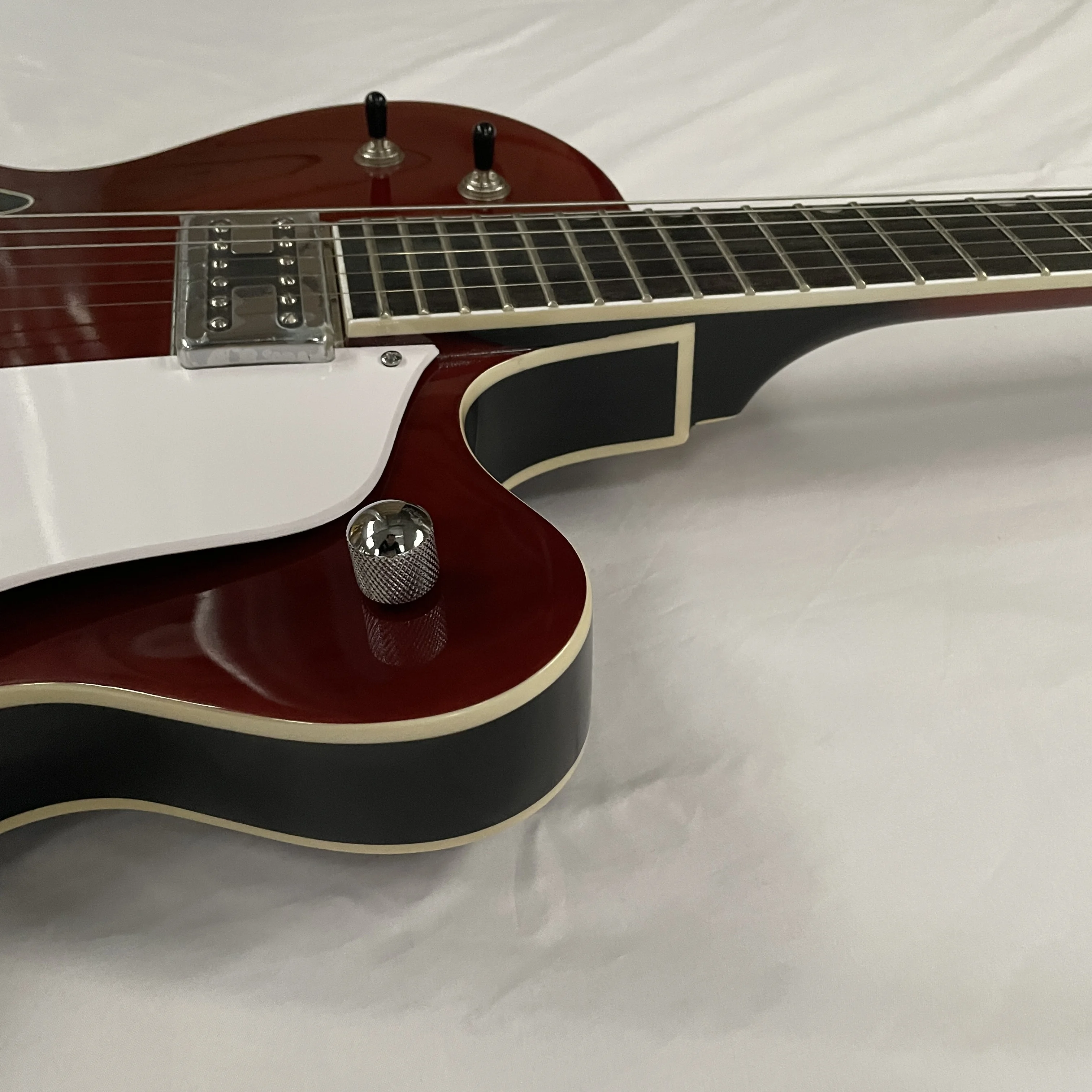 Brick Red Hollow Electric Guitar with big tremolo bar Fast In Stock