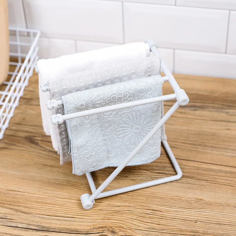 Plastic Foldable Kitchen Towel Rack Storage Shelf