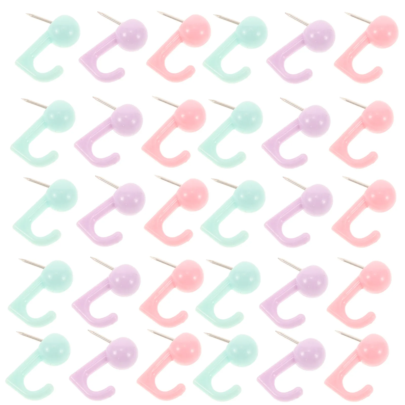 50Pcs 귀여운 마카롱 테마 후크 핀 코르크보드용 푸시 핀 후크 게시판 벽 그림 걸이 장 엄지 못