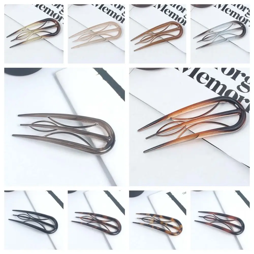 Elegant Geometric Resin Hair Fork Hairstyle Tools Chinese Style Lazy Hairpin Hair Accessories Waterproof Headwear Daily