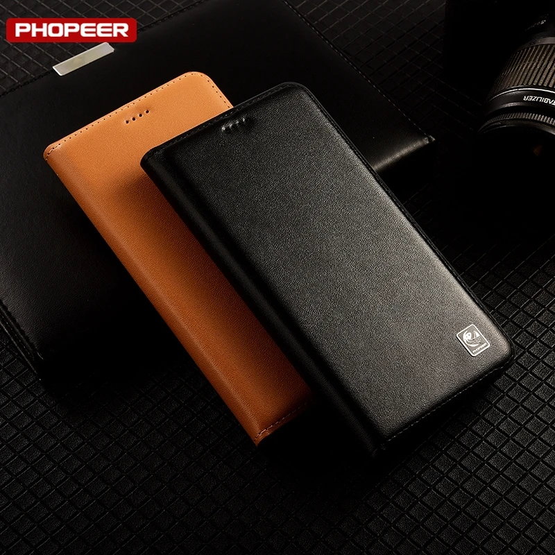 Premium Genuine Leather Flip Wallet Phone Case Cover