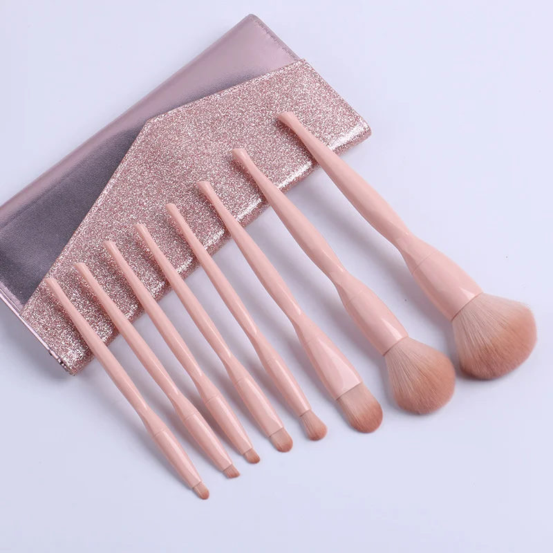 

8 Pcs Makeup Brushes New Skin Color Single Blush Beauty Makeup Tool Waist Makeup Lip Scrub Brush Kabuki Synthetic Hair