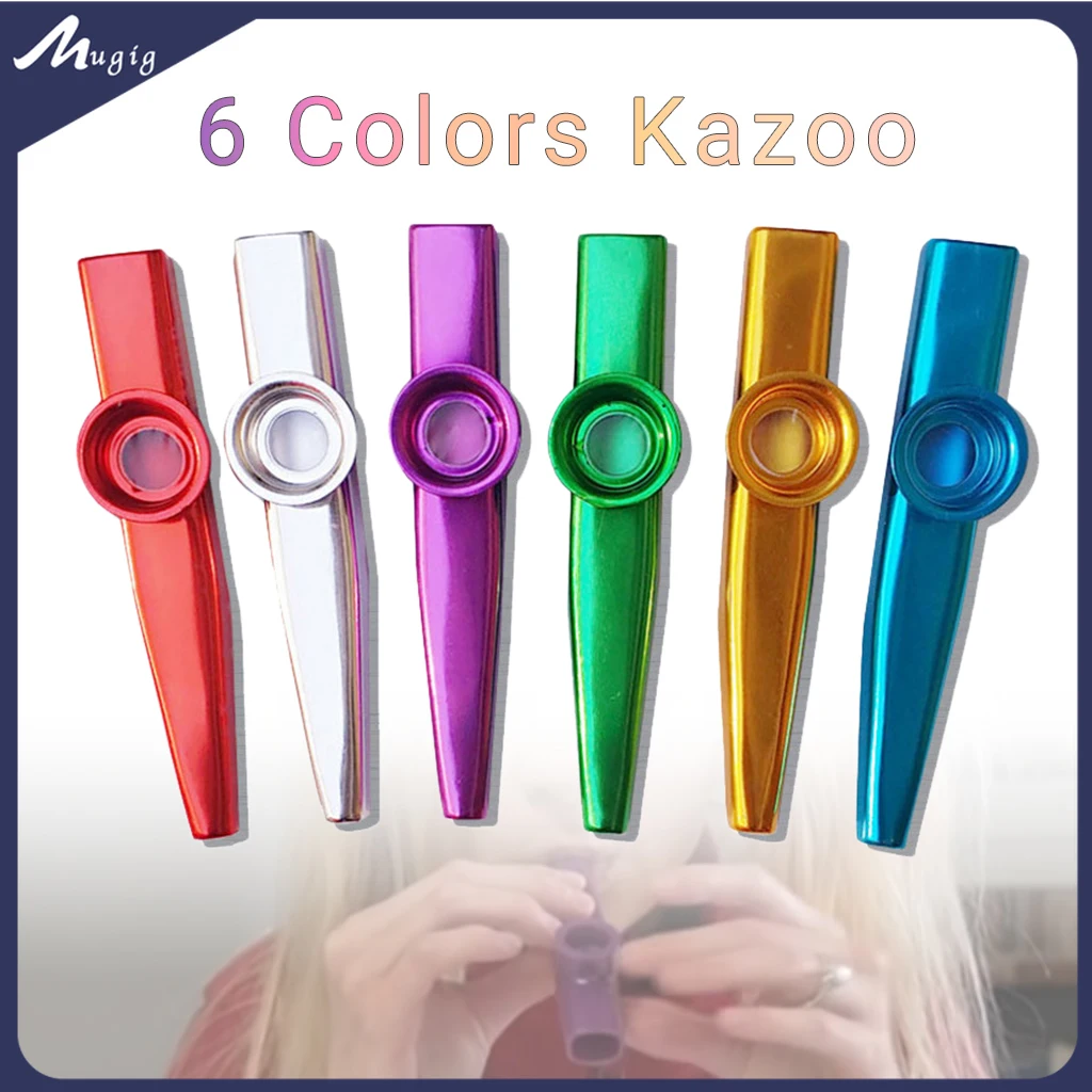 

Mugig Metal Kazoos Musical Instruments Flutes Diaphragm Mouth Kazoo Musical Instruments Good Companion For Guitar Ukulele Player