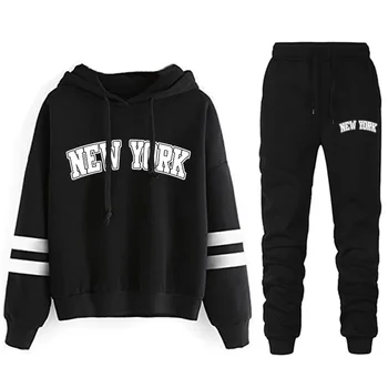New York Womens Tracksuit or Pants or Suit Stripe Versatile Hooded Sweatshirt Simplicity Street Fashion Casual Outfits S-3XL2024 1
