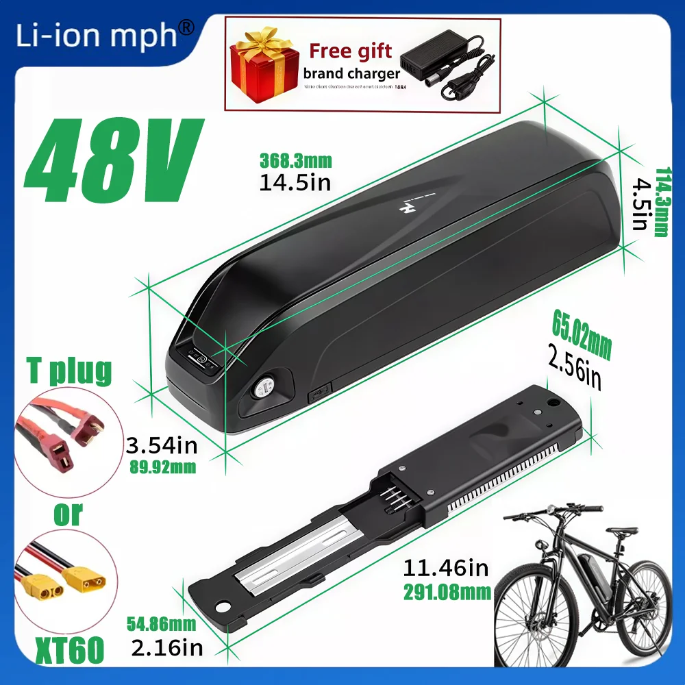 New 48V 250-1200WOriginal Hailong Battery 20Ah 30Ah 40Ah for Bafang BBS02 BBS03 BBSHD Motor Full Capacity Power Pack Suitable