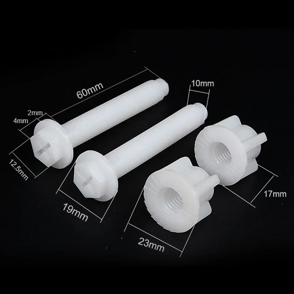 Toilet Hinge Bolts Screw Fixing Fitting Kit 2pcs Repair Bolts Plastic Universal Replacement Toilet Lid Set Screws Bathroom Parts toilet seat accessories toilet hinge replacement