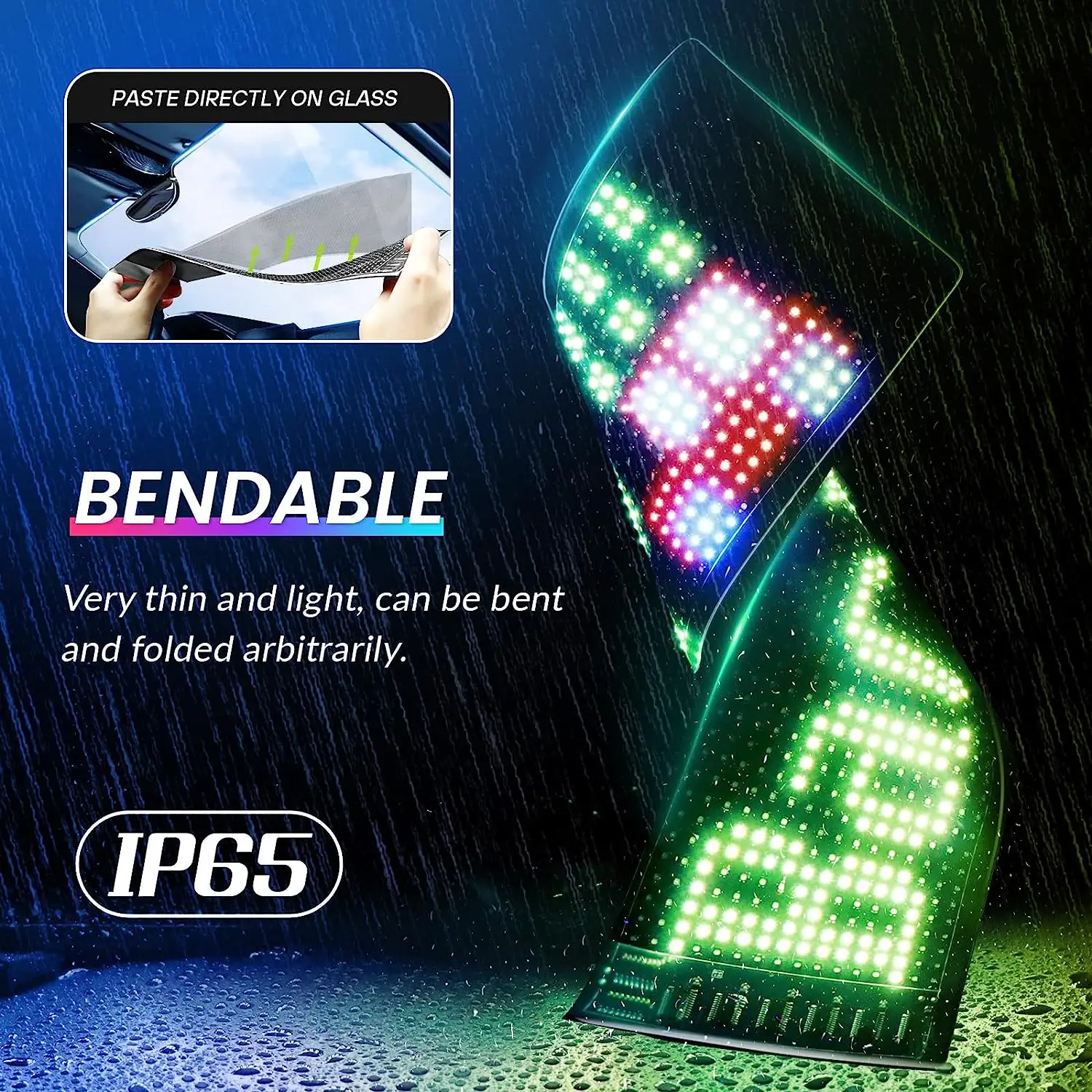 LED Matrix Panel Rolling Advertising LED Signage USB 5V Bluetooth App Controlled Sign Light Programmable Car Sign