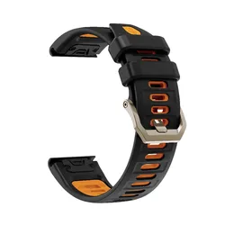 Official Silicone Outdoor Strap for Amazfit Watch - Enhanced Durability 51mm Band (Black Orange)