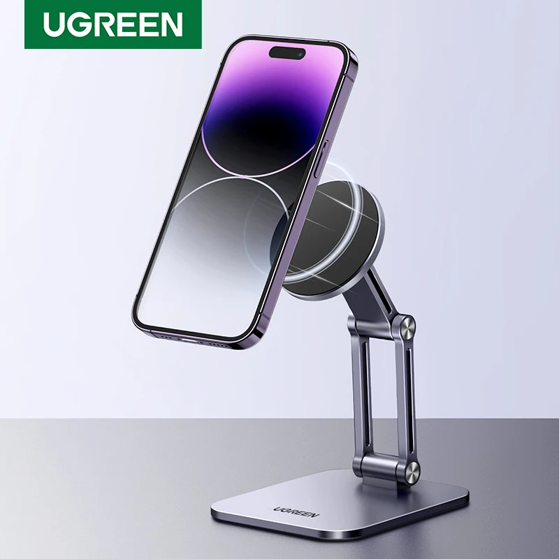 【New】UGREEN Magnetic Phone Holder Aluminum Cell Phone Stand For Magsafe iPhone 15 14 13 Pro Xiaomi Samsung Mobile Phone Holder