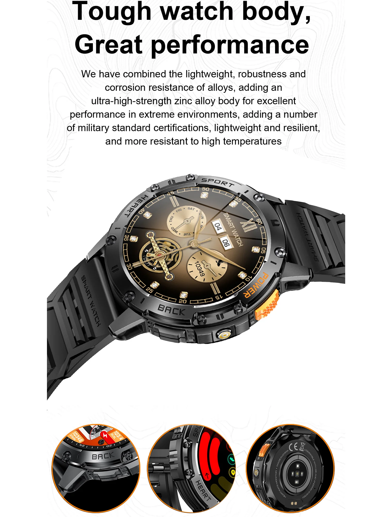 Smart Watch Men 1.43 AMOLED Screen Bluetooth Call Flashlight 530mAh Outdoor Sports Health Monitoring IP68 Smartwatches