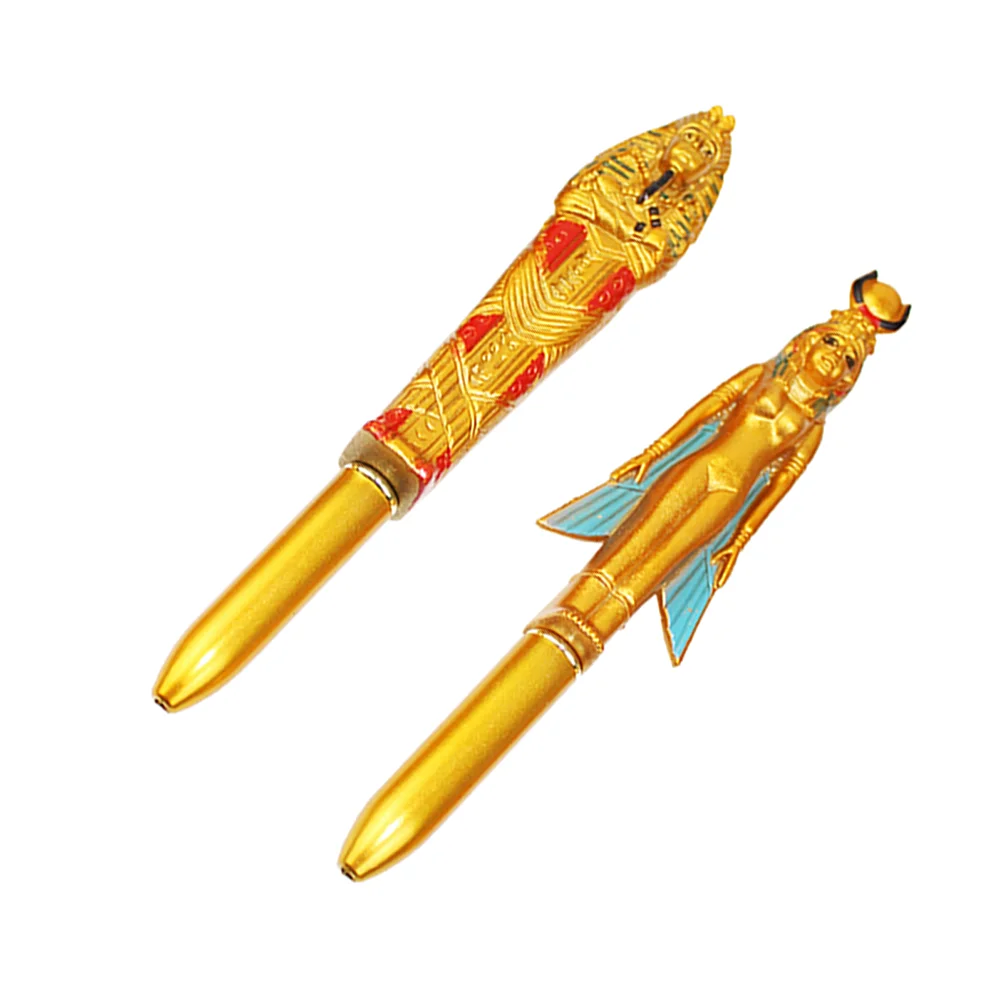 

2 Pcs Pharaoh Ballpoint Pen Craft Pens for Note Taking Advertising Activity Fountain Egypt Figurine Student Awards Vintage