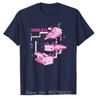Pink Axolotl Pond Oversized T-shirt Axolotl-Lover Apparel Aesthetic Cotton Tshirt Kids Adults Men's Clothing Unisex Tops Tees 3
