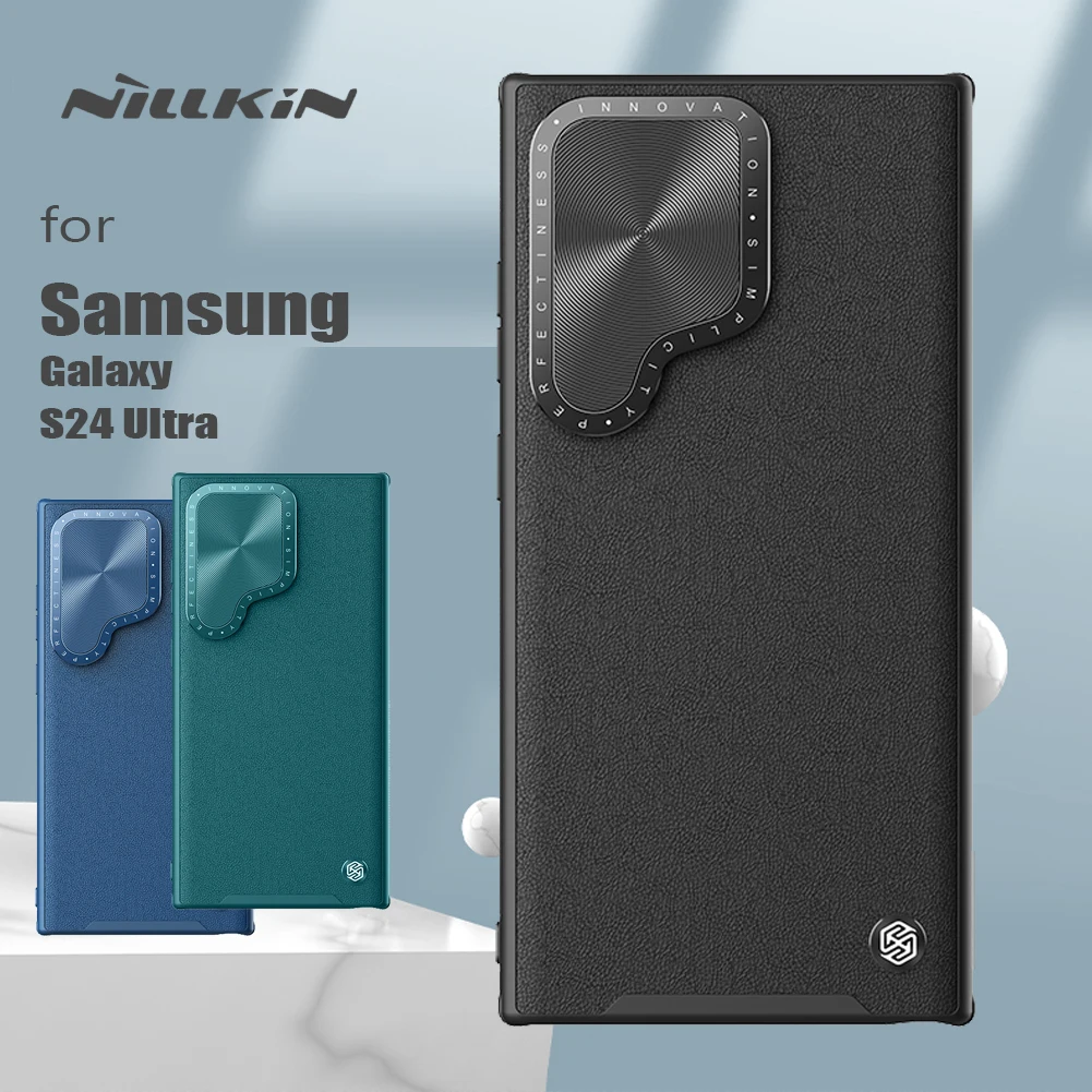 

Чехол для Samsung Galaxy S24 Ultra 5G NILLKIN, кожаный объектив высокого качества, Защита камеры, мягкая рамка, задняя крышка