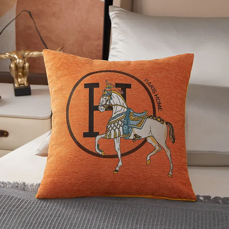 Croker Horse 45cm Throw Pillow Cushion Covers Pack Of 1 Pcs Luxury Horse Embroidery Modern Style Couch Sofa Pillow Covers 5