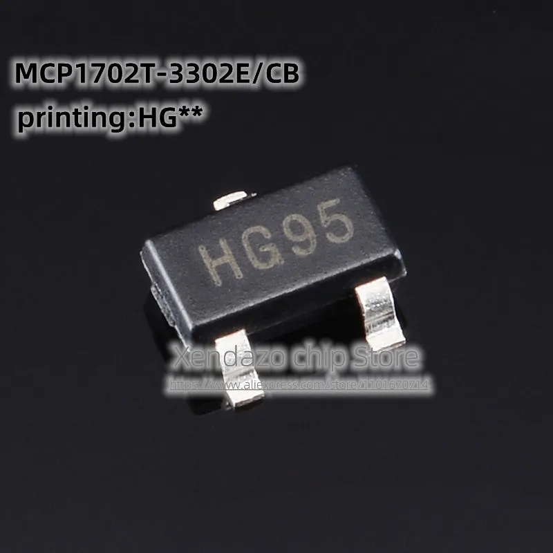 10 Pz/Lotto Mcp1702T-3302E/Cb Serigrafia Hg ** Sot23-3 Confezione Originale Regolatore Lineare Differenziale A Bassa Tensione Originale