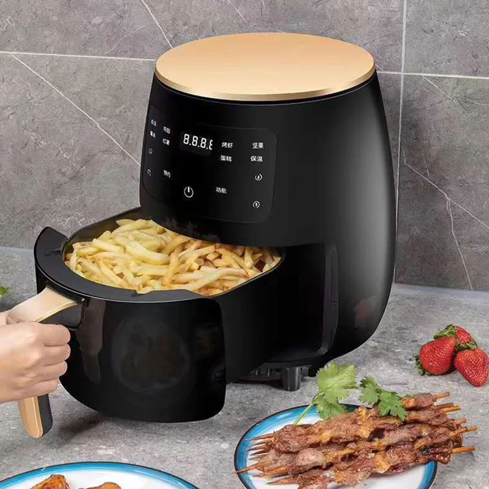 4.5l household air fryer without oil multifunctional air fryer lcd large capacity frying machine non fried chicken fries machine 4.5L Household Air Fryer without Oil Multifunctional Air Fryer LCD Large Capacity Frying Machine Non-fried Chicken Fries Machine 4