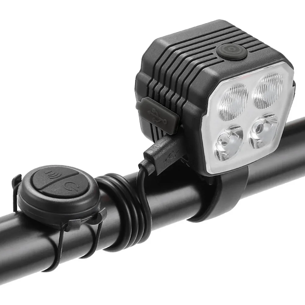 1Pc Bicycle Head Light Type-C Rechargeable MTB Bikes Highlight Horn Front Light Cycling Accessories for Night Riding Safety