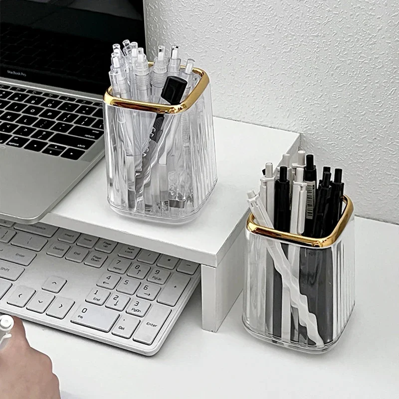 Luxury Makeup Brush Organizer Desktop Cosmetic Storage Box Office Pen Case Make Up Brushes Organizer Lipstick Sundries Holder 6