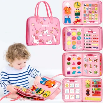 Montessori Toys Busy Board Sensory Activity Developing Board for Motor Skills,Learning Board for Toddlers  Christmas Gift 6