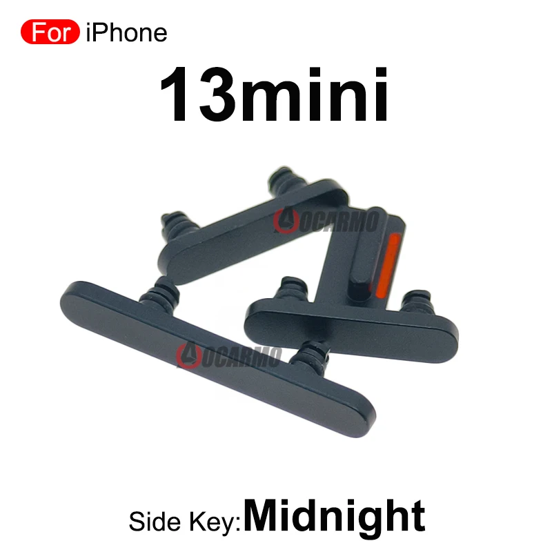 1 세트 사이드 키 전원 볼륨 버튼 iPhone 13 13mini 용 미드나잇 레드 핑크 블루 그린 교체 부품