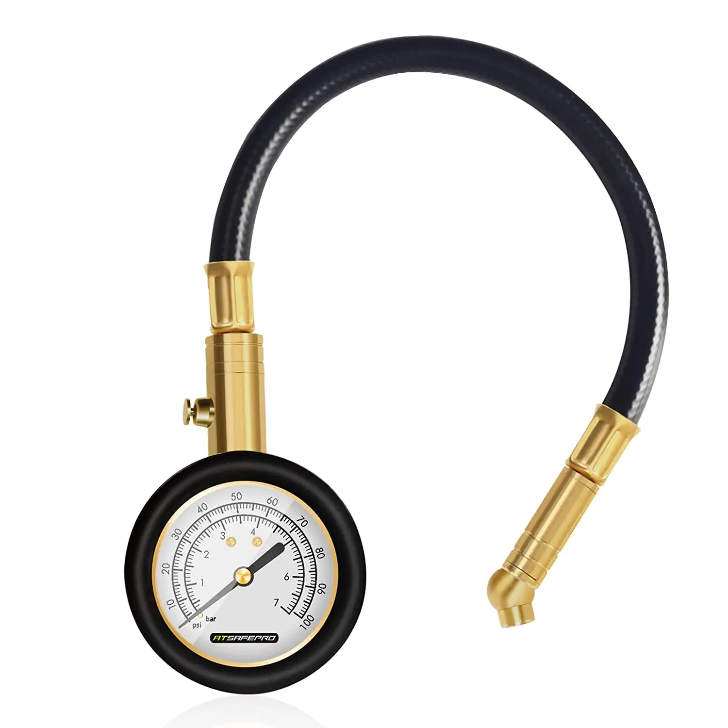 ATsafeproTirePressureGauge100Psi7BarAccurateCarTyreGauges