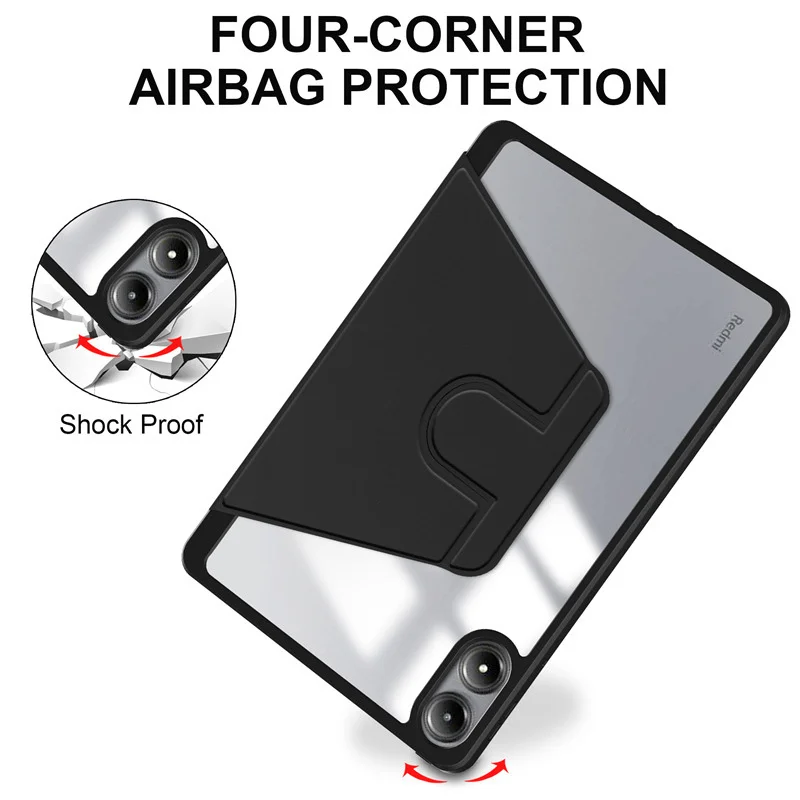 Xiaomi Redmi Pad 2 Pro 12.1 SE 11 8.7 10.6インチケース回転スタンド