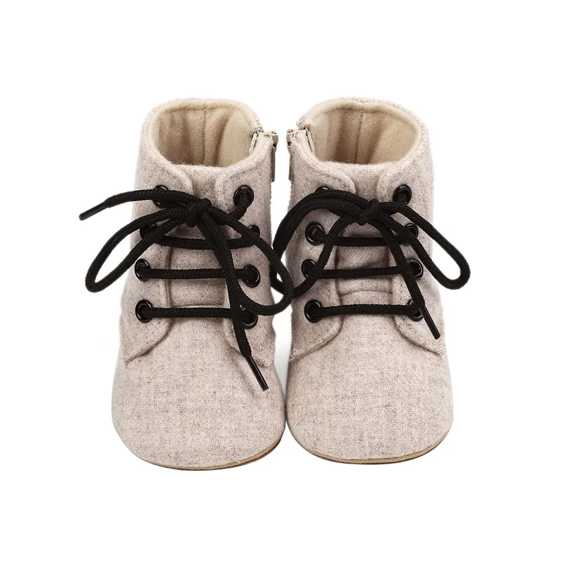 EWODOS Newborn Baby Girls Winter Boots Solid Color/Houndstooth Print Ankle Boots Warm Baby Walking Shoes for Toddler Infant