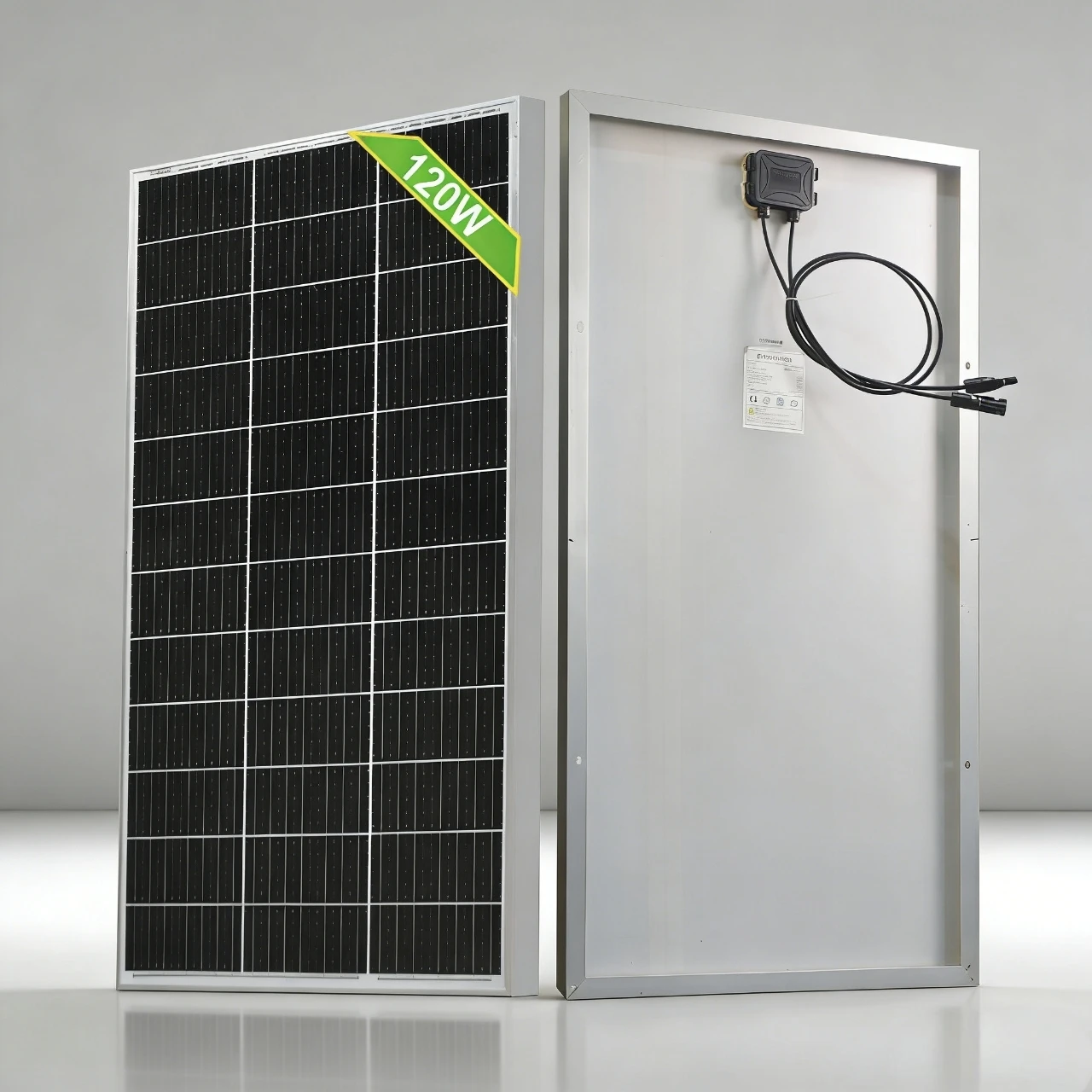 solar panel 120W rigid temper glass monocyrstalline solar cell 120W 18V for 12v Battery Charge IP 55 Waterproof Camping RV Boat