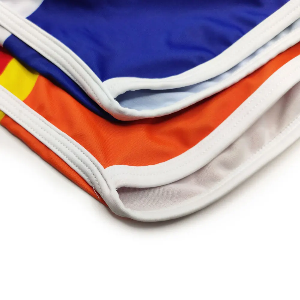 Men Swim trunks beach pants Surfing bathing suit Surfboard Sexy rainbow Pride Strips Swimwear Pad Pushup Swimming swimsuits